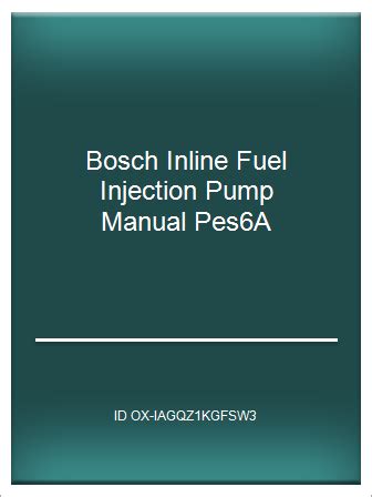 Bosch inline fuel injection pump manual pes6a. - Manuali per macchine da cucire janome js 1008.